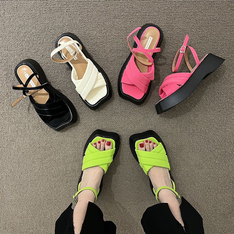 Sandal Đế Dày Thiết Kế Mới Thời Trang Theo Phong Cách Pháp