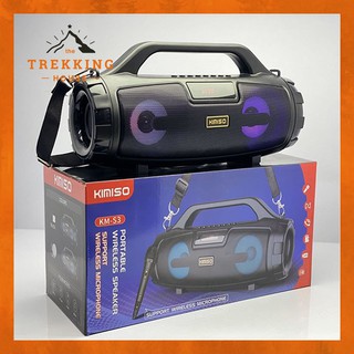 Loa bluetooth karaoke xách tay kimiso s3 di động - loa bluetooth mini âm bass cực hay đèn led sống động