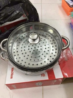 Nồi hấp inox 2 tầng size 28cm