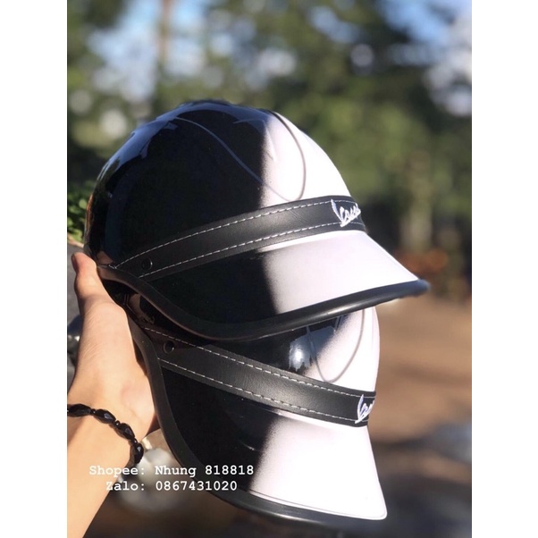 Nón kết bảo hiểm vespa Loang màu có khoét tóc cho nữ - chính hãng dày đẹp ❤️