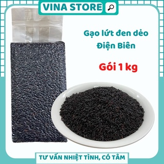 Gạo lứt đen dẻo Điện Biên gói 1kg hút chân không.