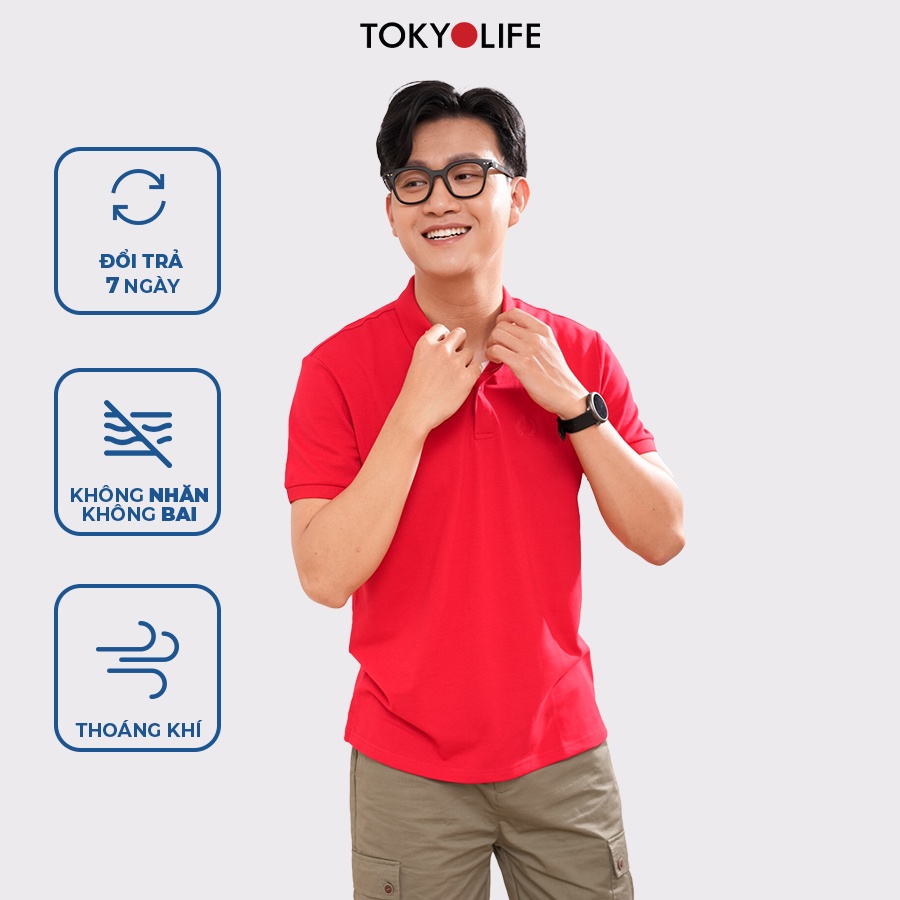 Áo Polo Nam Cotton Cao Cấp, Basic Sang Trọng Lịch Lãm TOKYOLIFE dáng ôm I7POL800I