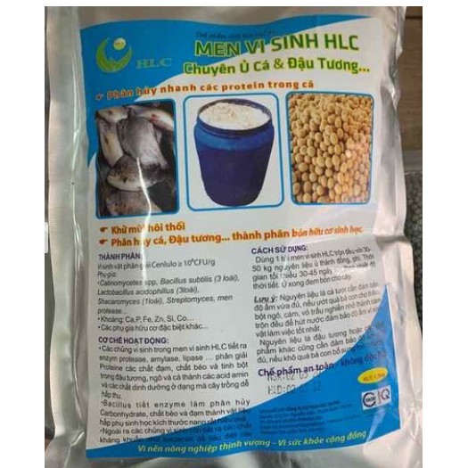 Men vi sinh chuyên ủ cá và đậu tương HLC 1,5kg khử mùi, phân hủy nhanh sau 7-10 ngày