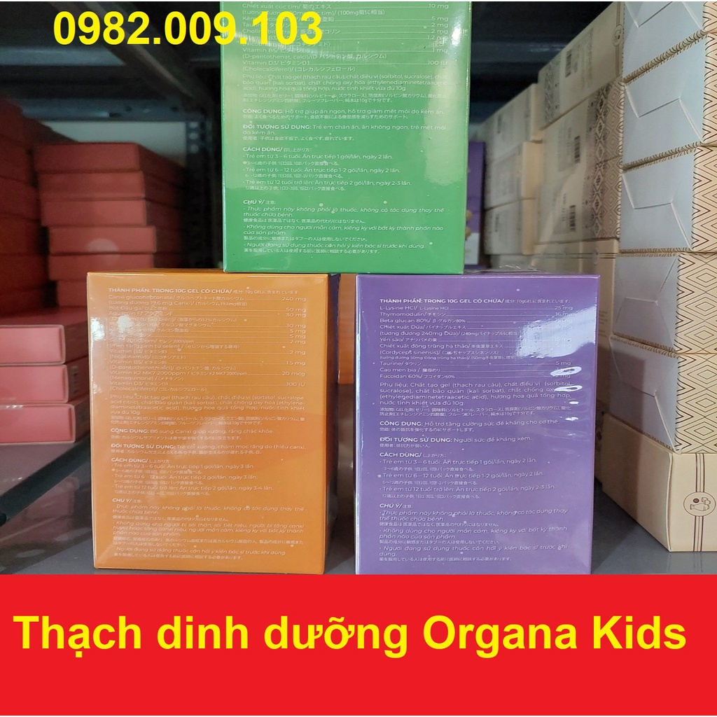 thạch dinh dưỡng organa kids nutri green laco hỗ trợ giúp ăn ngon cao lớn giảm mệt mỏi do kém ăn chậm lớn