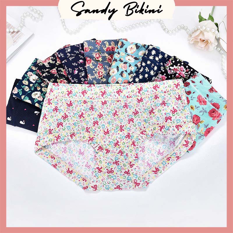 Quần Lót Su Hoa Thông Hơi Cạp Cao 5084
