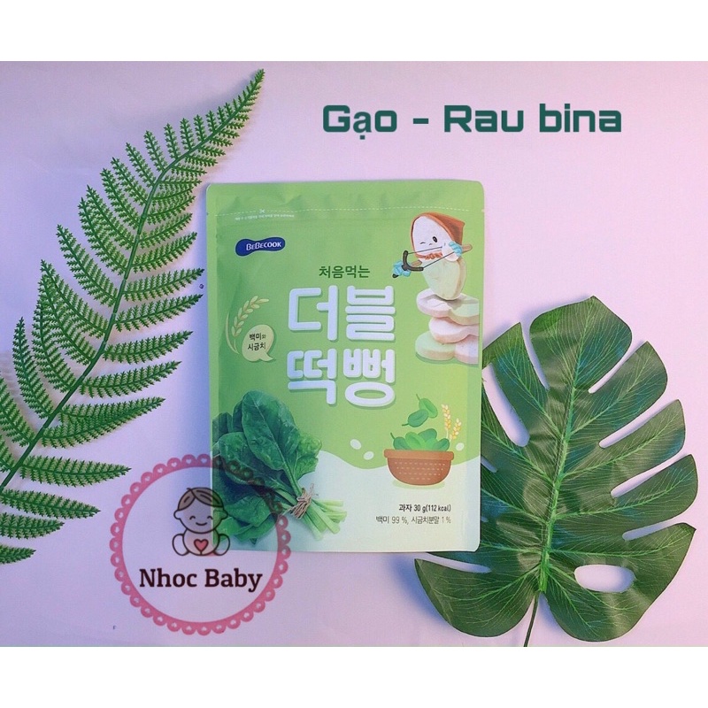 BEBECOOK | Bánh gạo hữu cơ 2 trong 1 cho bé từ 6m+ 30gr Hàn Quốc