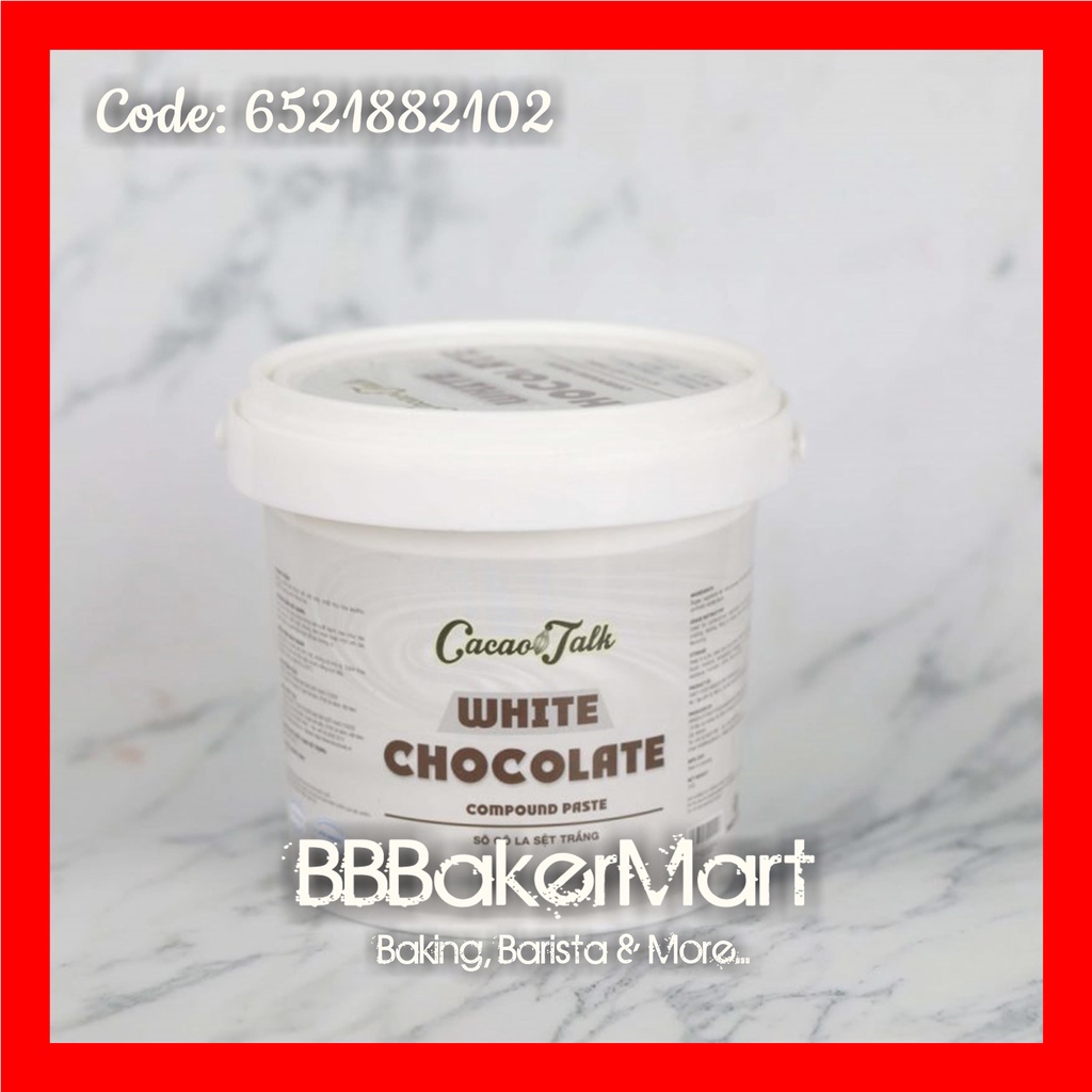 Socola Chocolate dạng SỆT TRẮNG SỮA WHITE Chocolate CACAO TALK - 1kg