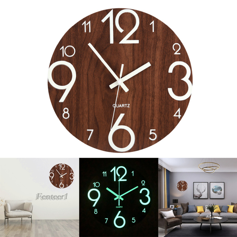 [Fenteer1] Đồng Hồ Treo Tường, Dạ Quang, Kiểu Dáng Cổ Điển