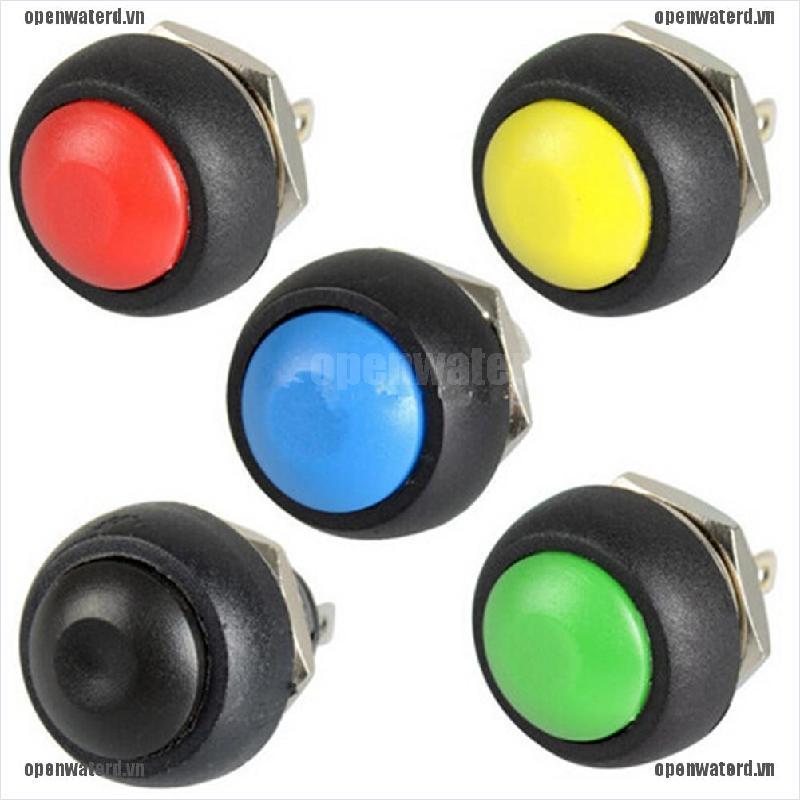 OPD New Colourful 12mm Waterproof momentary ON/OFF Push button Mini Round Switch