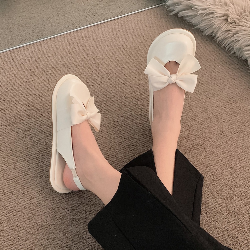 Giày Sandal Mary Jane Đế Bằng Đính Nơ Thời Trang Mùa Hè 2022 Mới Cho Nữ