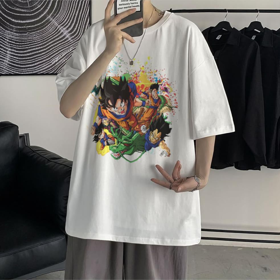 Áo thun unisex form rộng bigsize, áo phông nam nữ oversize anime 7 viên ngọc rồng Dragon Ball