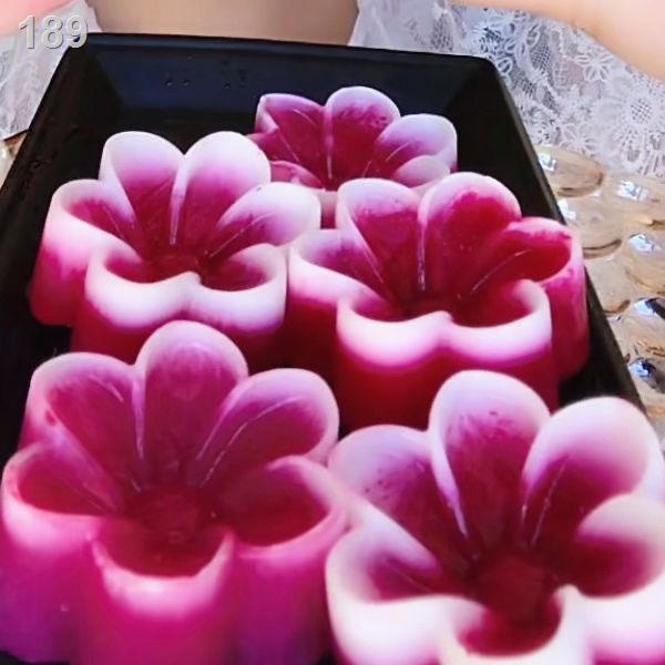 【2021】Thu hải đường hoa frangipani thạch pudding bánh móng ngựa trắng khuôn loại net người nổi tiếng ăn đá trung