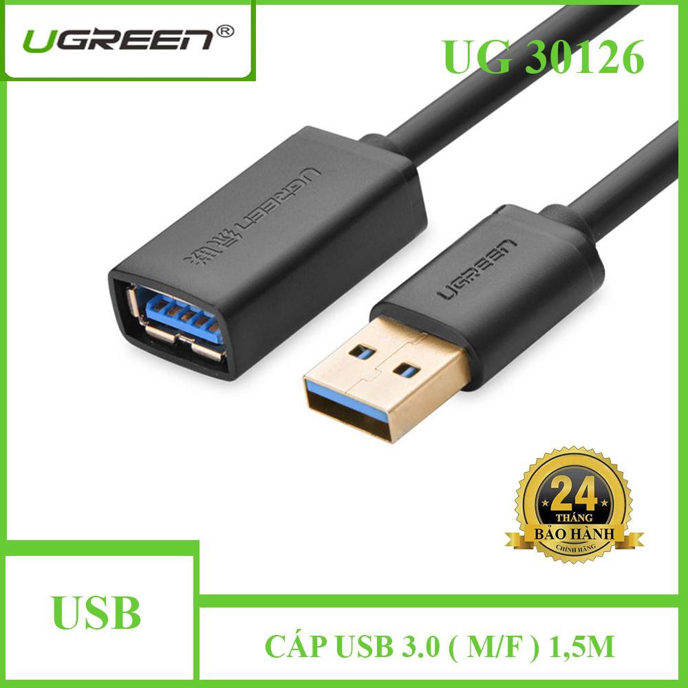 Dây USB 3.0 Nối Dài 1,5 mét 1 đầu âm 1 đầu dương UGREEN 30126 - Hàng Chính Hãng