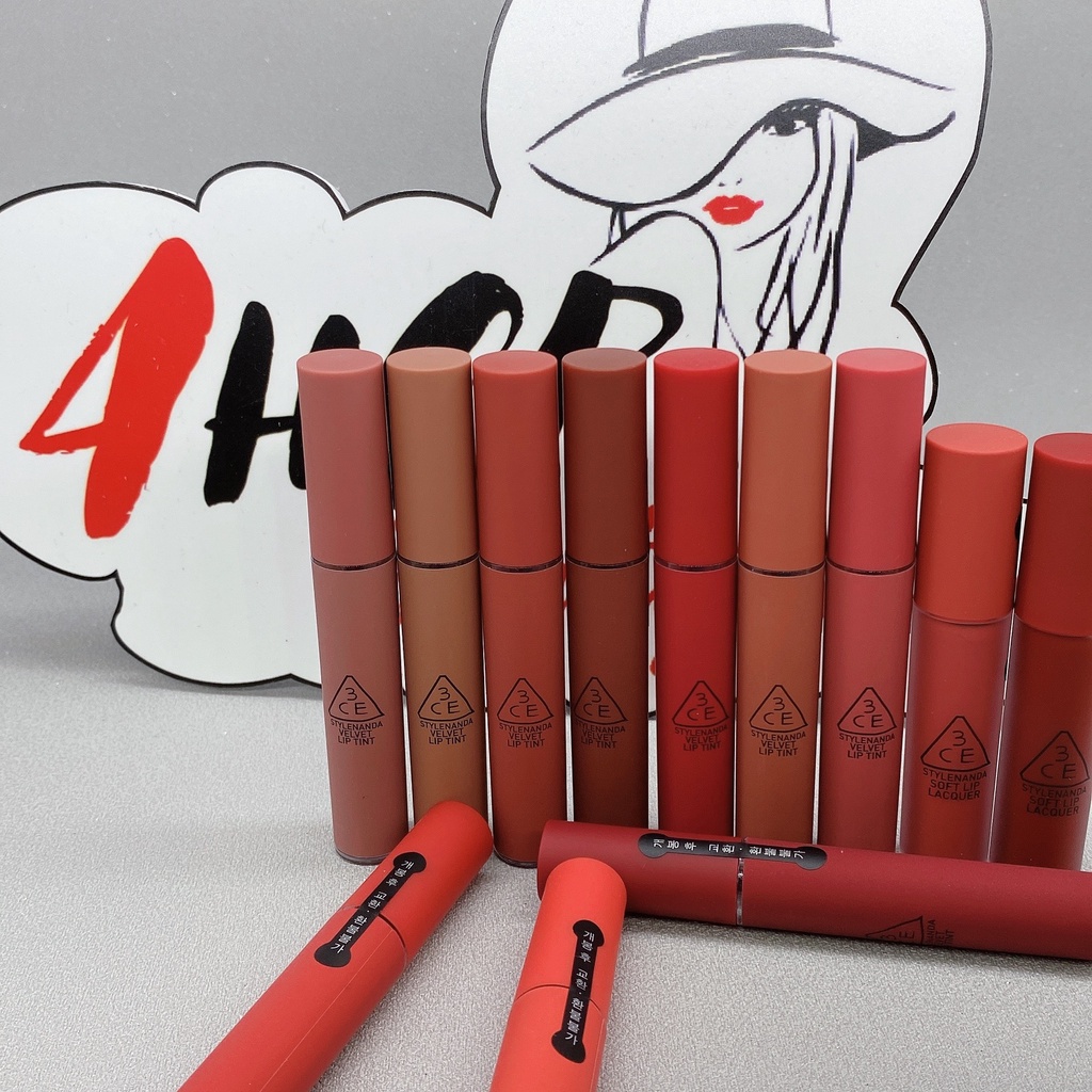 Son kem lì 3CE Velvet Lip Tint tròn Chính hãng, Date 2024