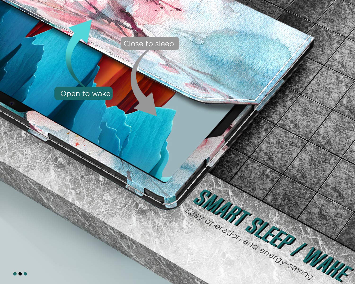 Bao Da Nắp Gập Siêu Mỏng Họa Tiết Hoa Đào Cho Samsung Galaxy Tab S7 11 "2020 Sm-T870 / Sm-T875 | BigBuy360 - bigbuy360.vn