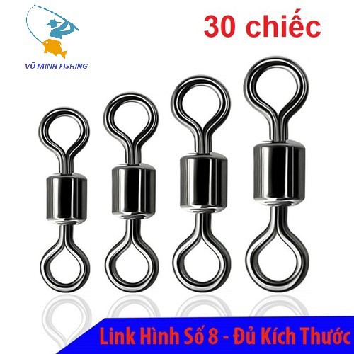 [Đủ kích Thước] Mà ní buộc Trục câu đài, Khóa Link hình số 8 đủ các size 30 chiếc