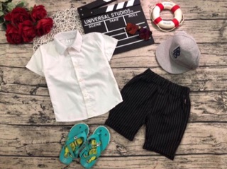 Set áo sơ mi và quần thô cho bé trai
