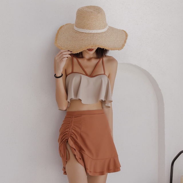 Set đồ bơi 3 mảnh (xanh/cam)