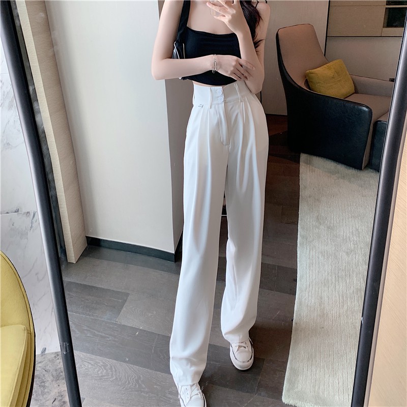 Quần tây nữ ống rộng lưng cao - Dáng suông dài thời trang vải mềm mịn