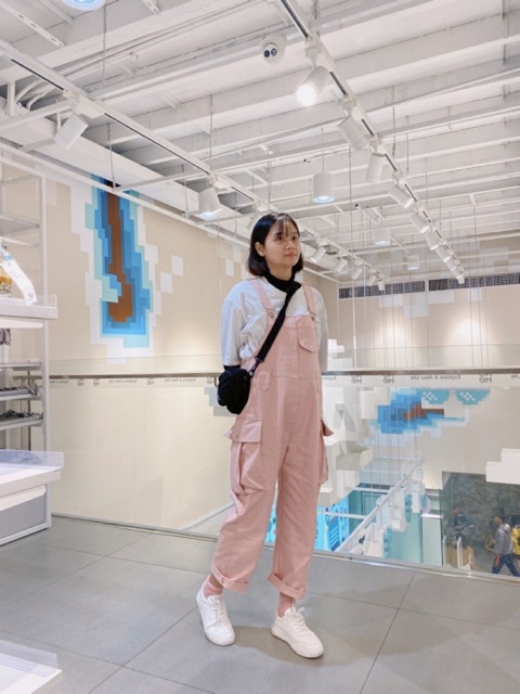 Yếm kaki quần dài túi hộp màu hồng, đen, be (ảnh thật) | BigBuy360 - bigbuy360.vn
