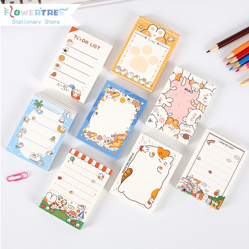 Flowertree Bộ 100 Tờ Giấy Ghi Chú Hình Thỏ Xinh Xắn