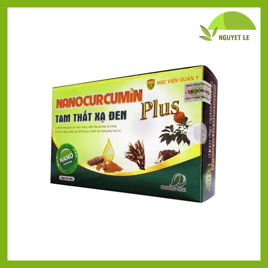 Hộp Nano Curcumin tam thất xạ đen Plus Học Viện Quân Y - hỗ trợ và bảo vệ dạ dày