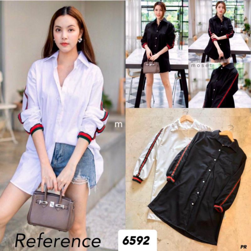 Gucci Áo Sơ Mi Tay Dài Chất Liệu Cotton Thời Trang Cho Nữ