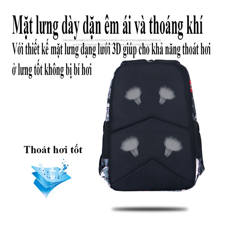 [Mẫu cực hot- 2Size] Balo nam hình pugh cho học sinh cấp 1, cấp 2, cấp 3 màu loang cá tính phong cách, balo chống thấm