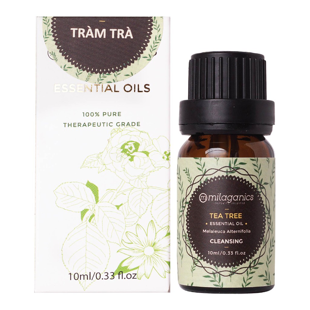 Tinh Dầu Tràm Trà Nguyên Chất Thơm Phòng, Đuổi Muỗi, Giảm Stress MILAGANICS 10ml (Chai)