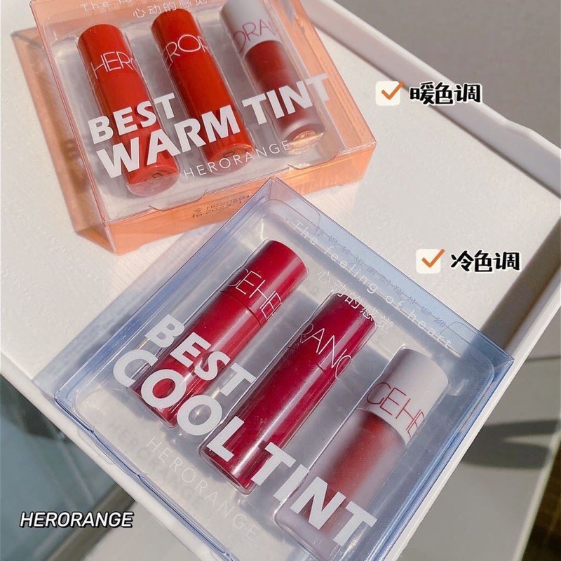 Set 3 Cây Son Kem Lì Best Cool Tint & Best Warm Tint Phiên Bản Mini Màu Siêu Đẹp Mịn Lì Lâu Trôi