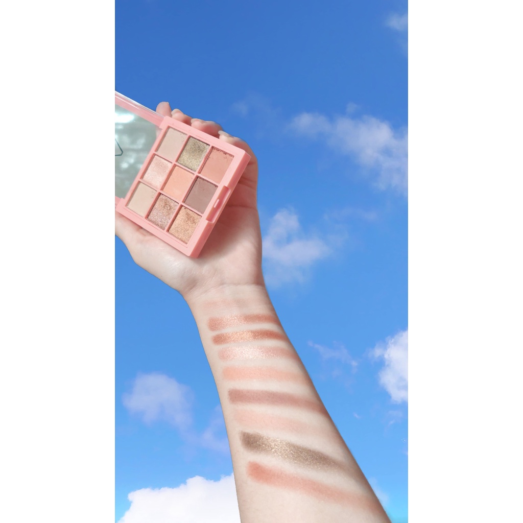 Bảng phấn trang điểm mắt ánh kim tuyến ngọc trai 9 ô màu chống nước