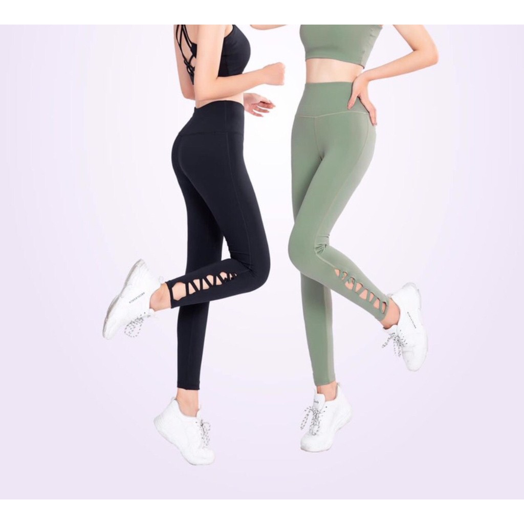 Quần tập legging nữ dài cạp lưng cao nâng mông co giãn 4 chiều thoáng mát tập Yoga Gym Zumba Aerobic QTT005