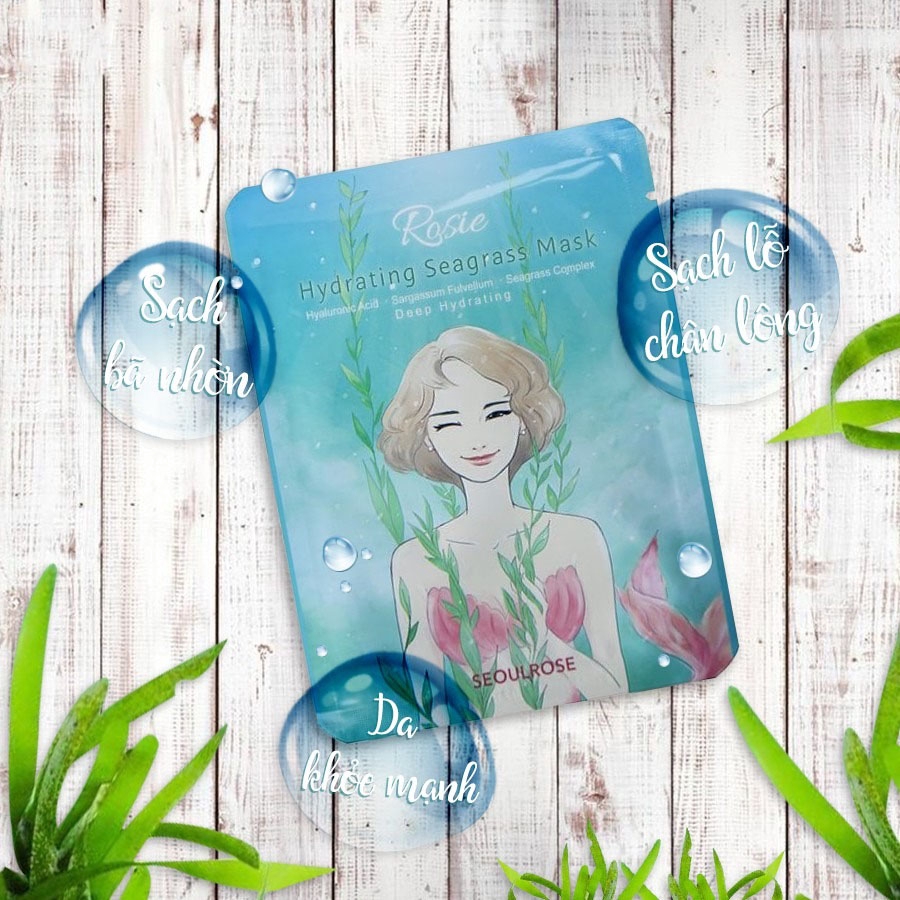 Mặt Nạ Dưỡng Ẩm Cấp Nước Từ Cỏ Biển SeoulRose Rosie Hydrating Seagrass Mask 25g - skinhub