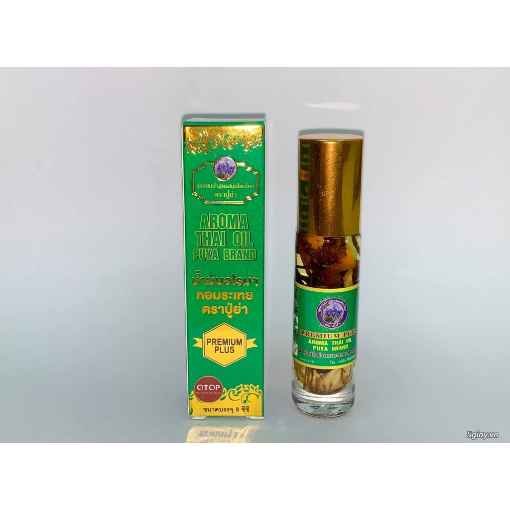 «8cc» 🎈 Lốc 12 Chai Dầu Gió Lăn 29 Vị Thảo Dược OTOP - Aroma Thai Oil Puya Brand Thái Lan ❃