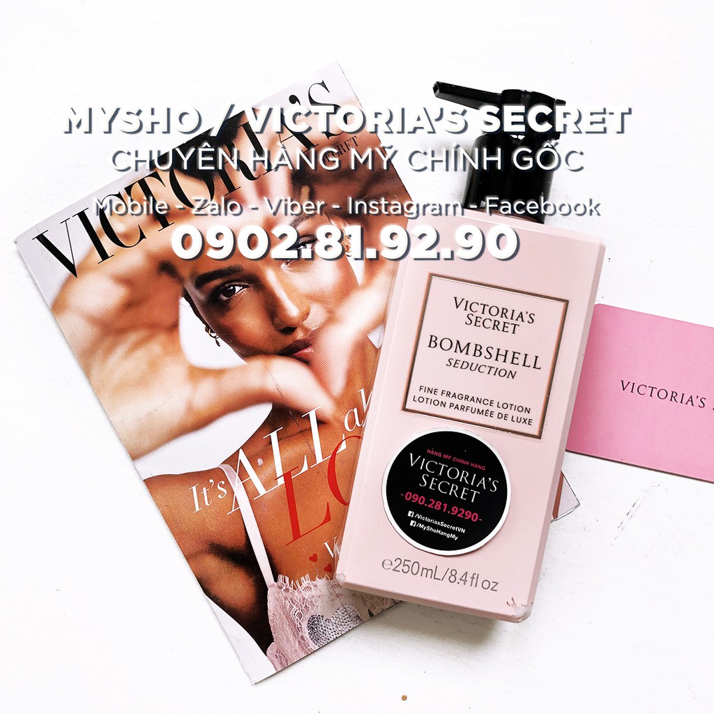 Kem dưỡng body hương Nước hoa chính hãng từ Victoria's Secret Bombshell Seduction Lotion, Hàng VS USA