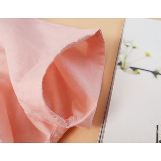 Áo kiểu rút eo KACHISA màu hồng pastel