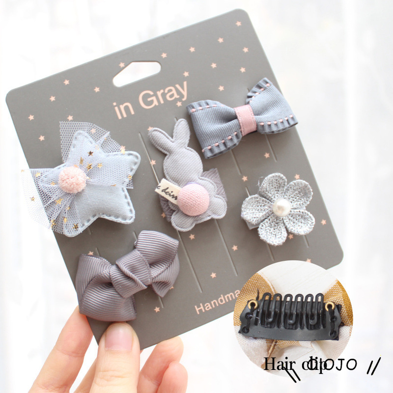 Set 5 Kẹp Tóc Hình Vương Miện Cho Bé Gái