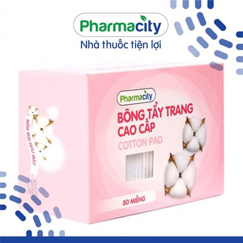 Bông tẩy trang cao cấp Pharmacity (80 miếng/hộp)