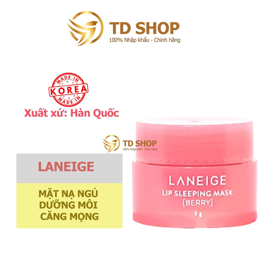 Mặt nạ ngủ cho môi Laneige Lip Sleeping Mask, Mặt nạ ngủ môi Laneige Berry