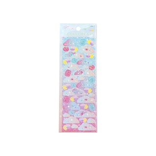 Set 2 Tấm sticker hình dán đám mây & gấu trang trí sổ, toploader