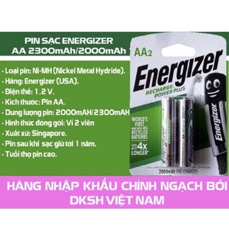 [Hàng Chính Hãng] Pin Sạc Energizer Recharge AA 2300mah, AA 2000mah, AAA 700mAh-[FREE SHIP] TỪ ĐƠN 50K