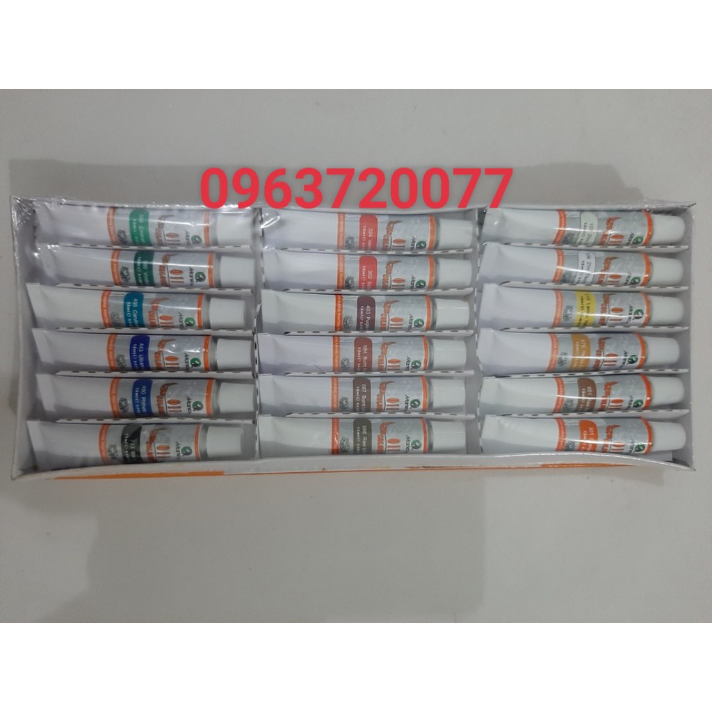 Sơn dầu Maries dang tuýp 12ml, Hộp12 Màu/Hộp 18 Màu