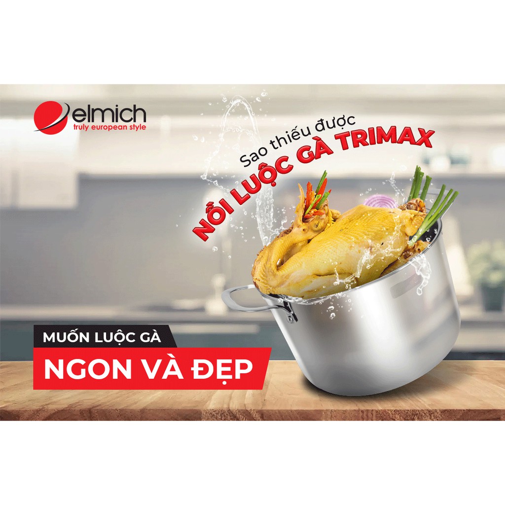 NỒI LUỘC GÀ ELMICH ĐÁY LIỀN 3 LỚP 28CM