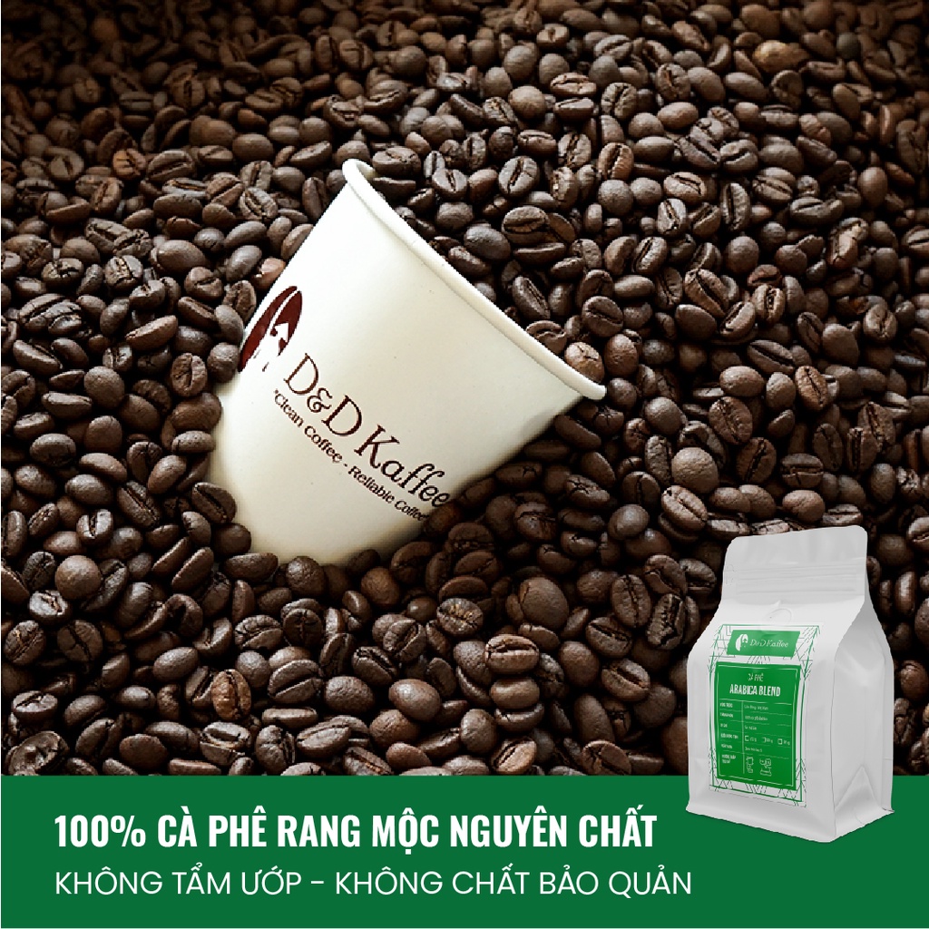Cà phê Arabica Blend Gói 250gr/500gr, Cà phê nguyên chất 100% rang mộc - D&amp;D Kaffee