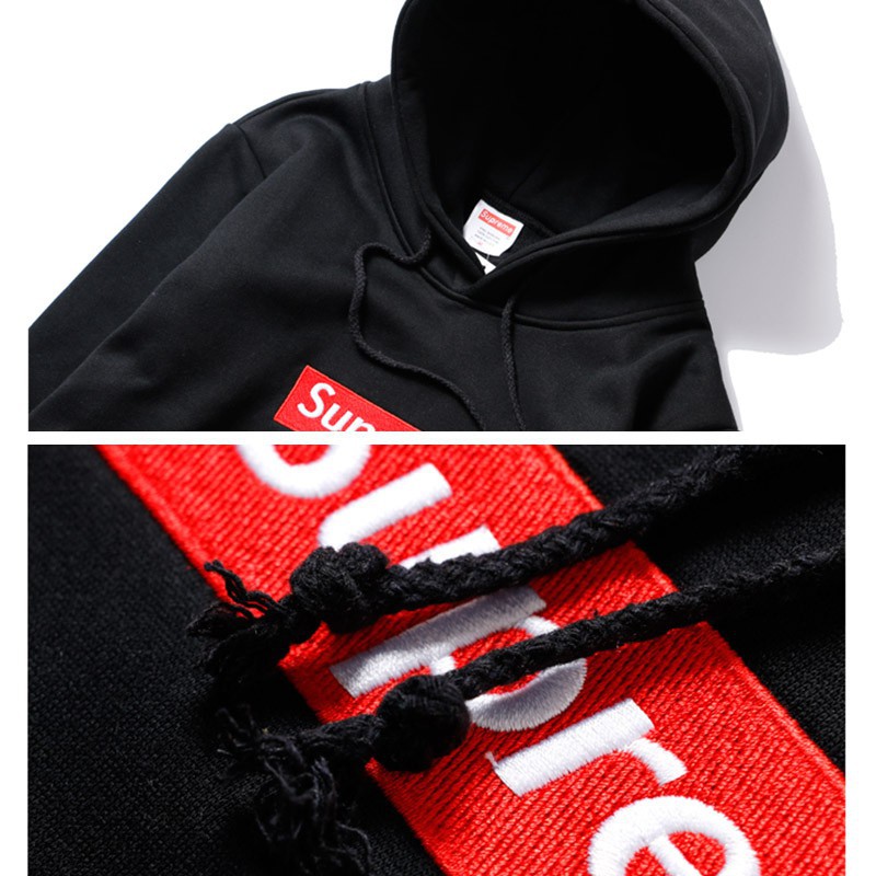 &#91; Hàng Có Sẵn &#93; Áo Hoodie Nữ Dáng Rộng In Chữ Supreme