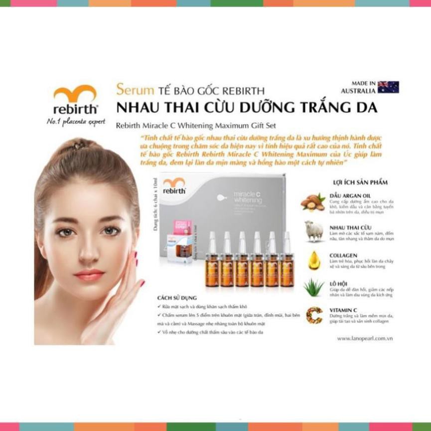 Serum tế bào gốc Dưỡng trắng da Rebirth 6chai*10ml - Úc | BigBuy360 - bigbuy360.vn
