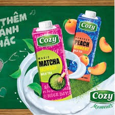 Thùng Trà sữa Cozy 24 hộp 225ml Hương Đào và Matcha