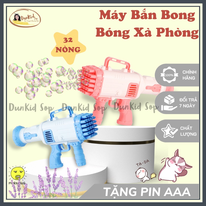 Máy Bắn Bong Bóng Xà Phòng Súng Bắn Bong Bóng Loại To Lớn Nhất 32 Nòng Siêu Mạnh DUNKID.SOP