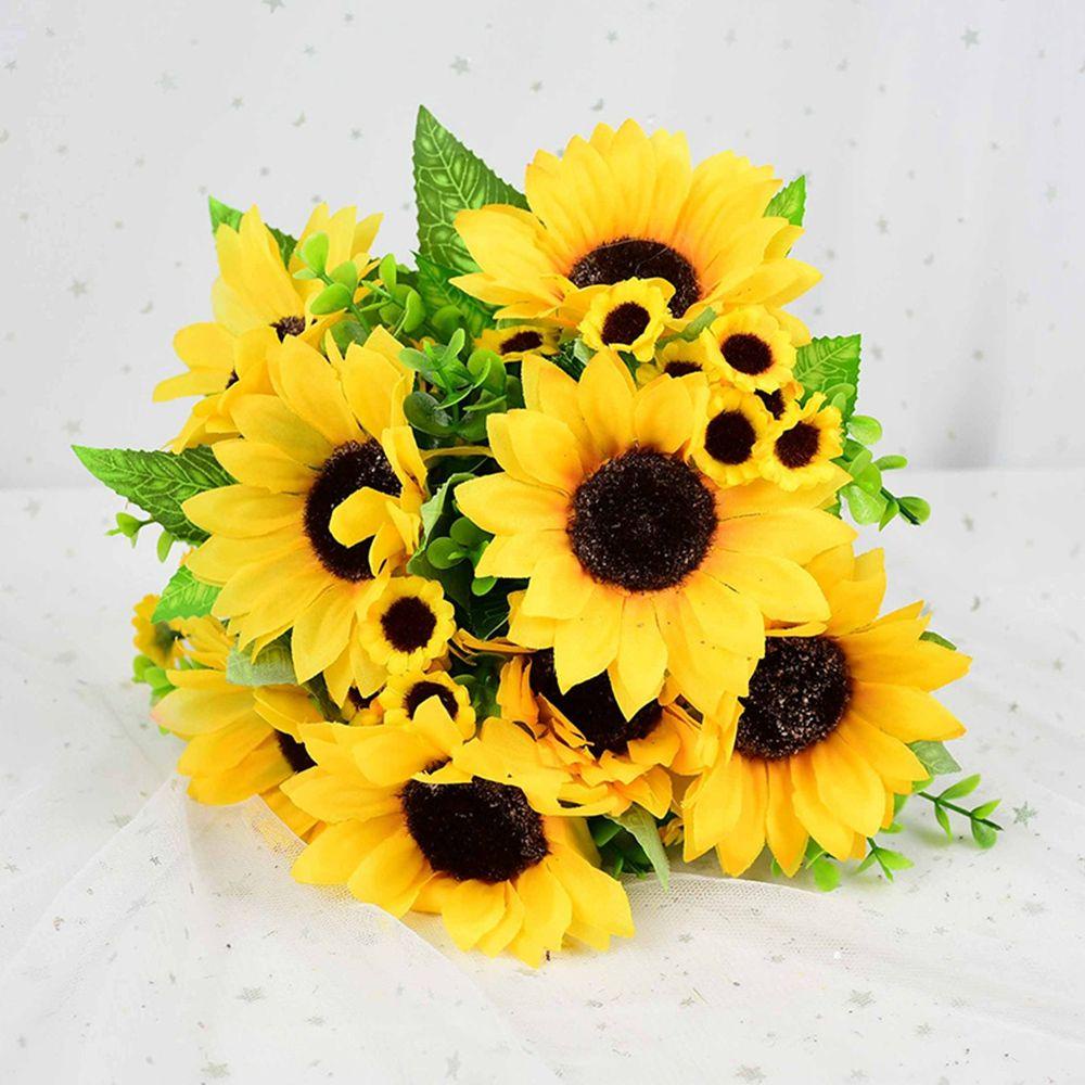 NICKOLAS Bó Hoa Hướng Dương Giả Bằng Lụa Trang Trí Tiệc Cưới