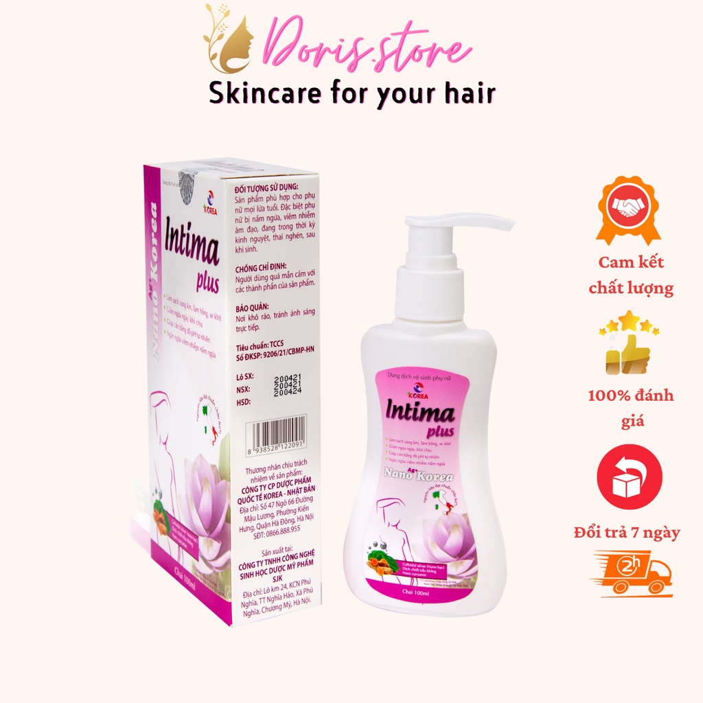 Dung Dịch Vệ Sinh Phụ Nữ Intima Plus 150ml Dạng Gel , nước rửa phụ khoa se khít vùng kín kháng khuẩn khử mùi hôi